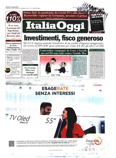 Italia oggi : quotidiano di economia finanza e politica